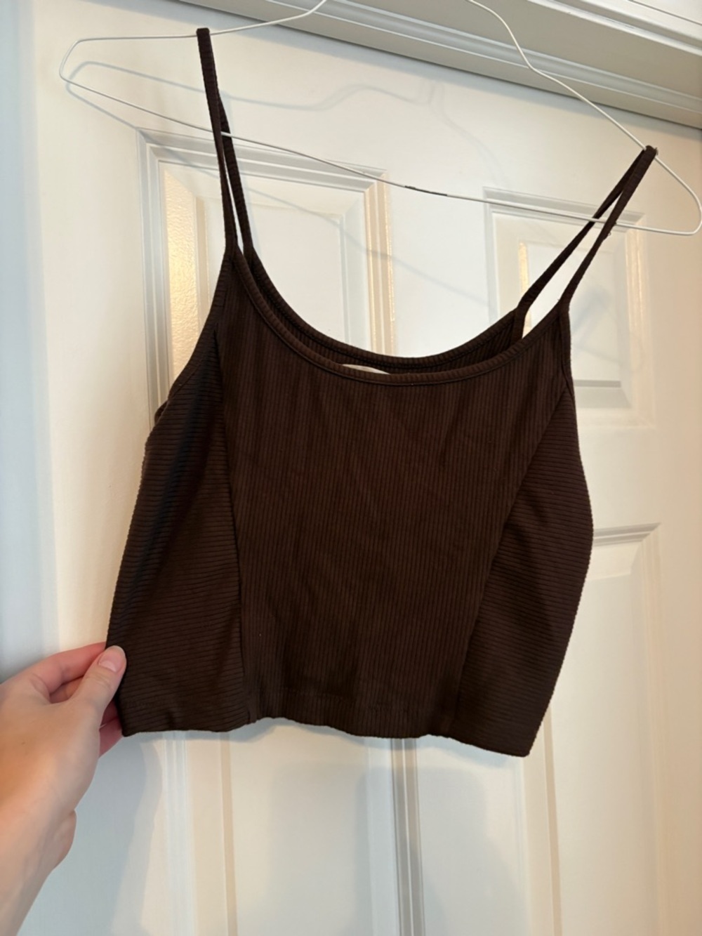 Urban Outfitters Ribbed Cropped Tank Brown Women’s Large Going Out Party Baddie - Picture 3 of 5